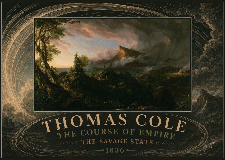 Thomas Cole The Course of Empire: the Savage State I No4 - Plakat