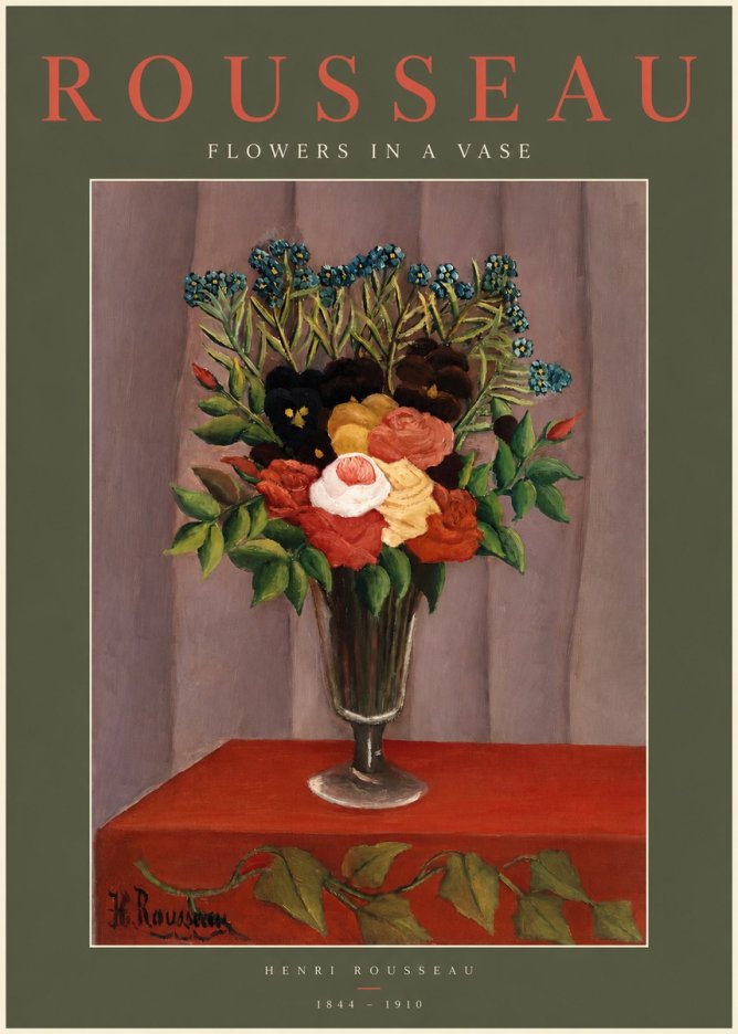 Rousseau Flowers in a Vase No2 - Plakat