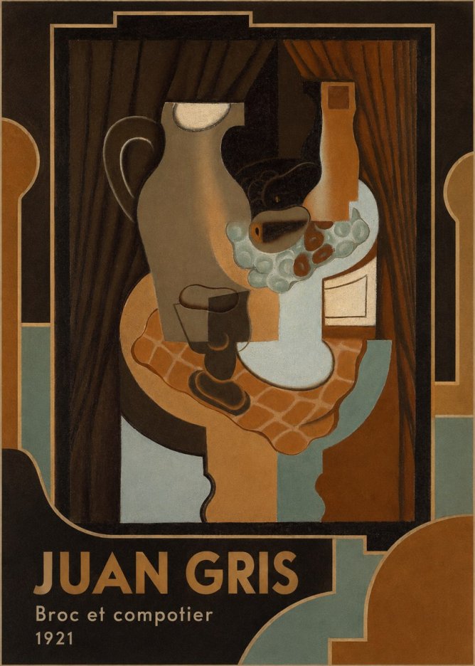Juan Gris Broc Et Compotier No4 - Plakat