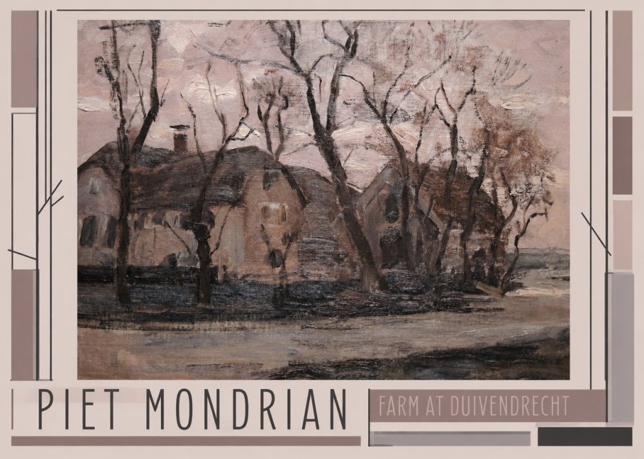 Piet Mondrian Farm at Duivendrecht No1 - Plakat