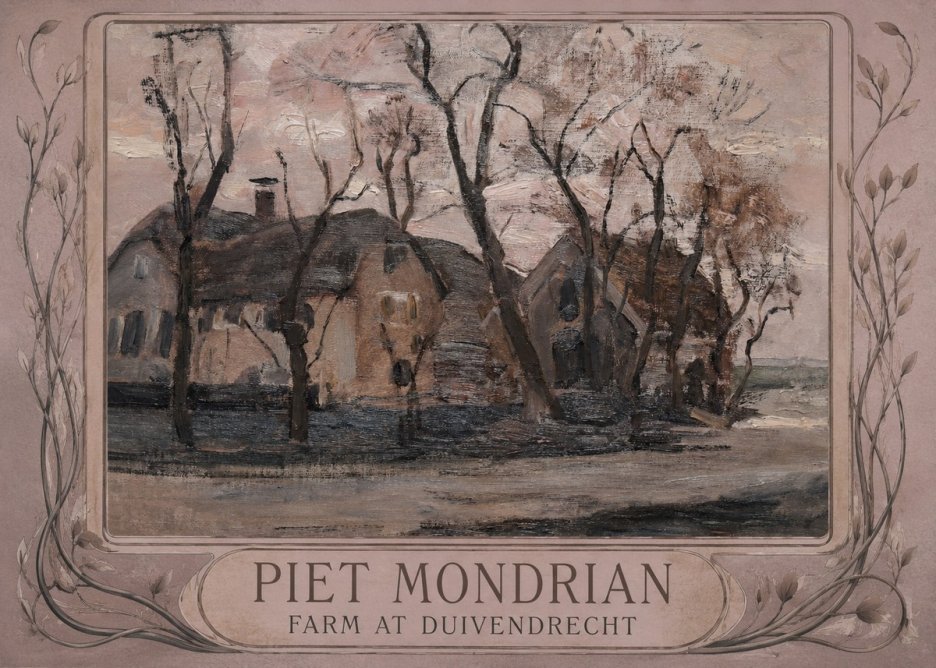 Piet Mondrian Farm at Duivendrecht No4 - Plakat
