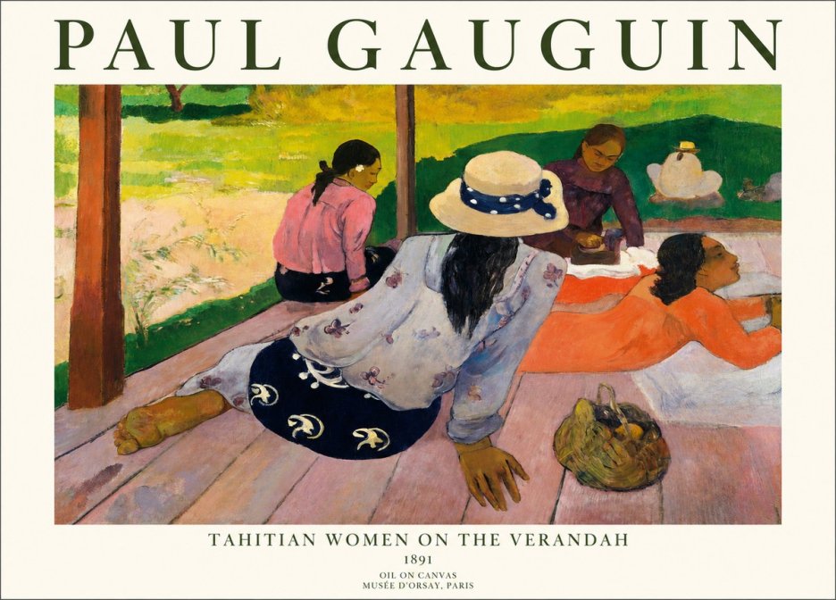 Paul Gauguin Tahitian Women on the Verandah No1 - Plakat