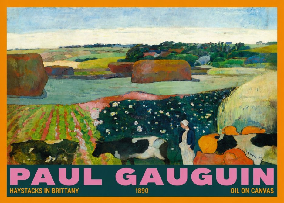 Paul Gauguin Landscape with Haystacks No6 - Plakat