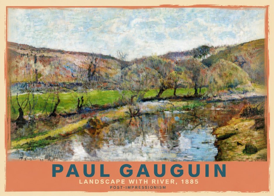 Paul Gauguin Landscape with River, 1885 No6 - Plakat