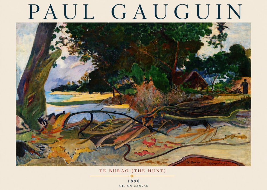 Paul Gauguin Te Burao (the Hunt) No3 - Plakat