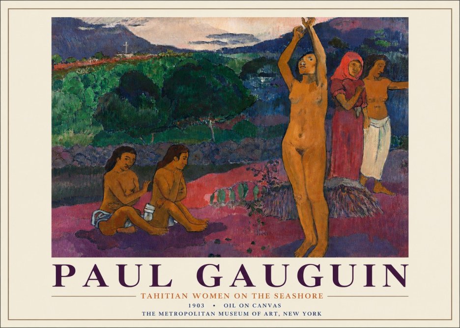 Paul Gauguin Tahitian Women on the Seashore No3 - Plakat