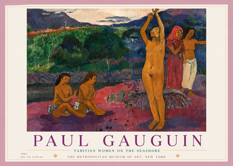 Paul Gauguin Tahitian Women on the Seashore No5 - Plakat