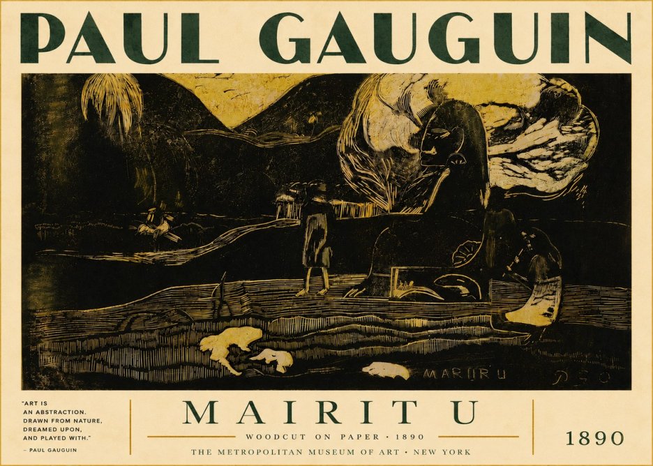 Paul Gauguin Mairit U No4 - Plakat