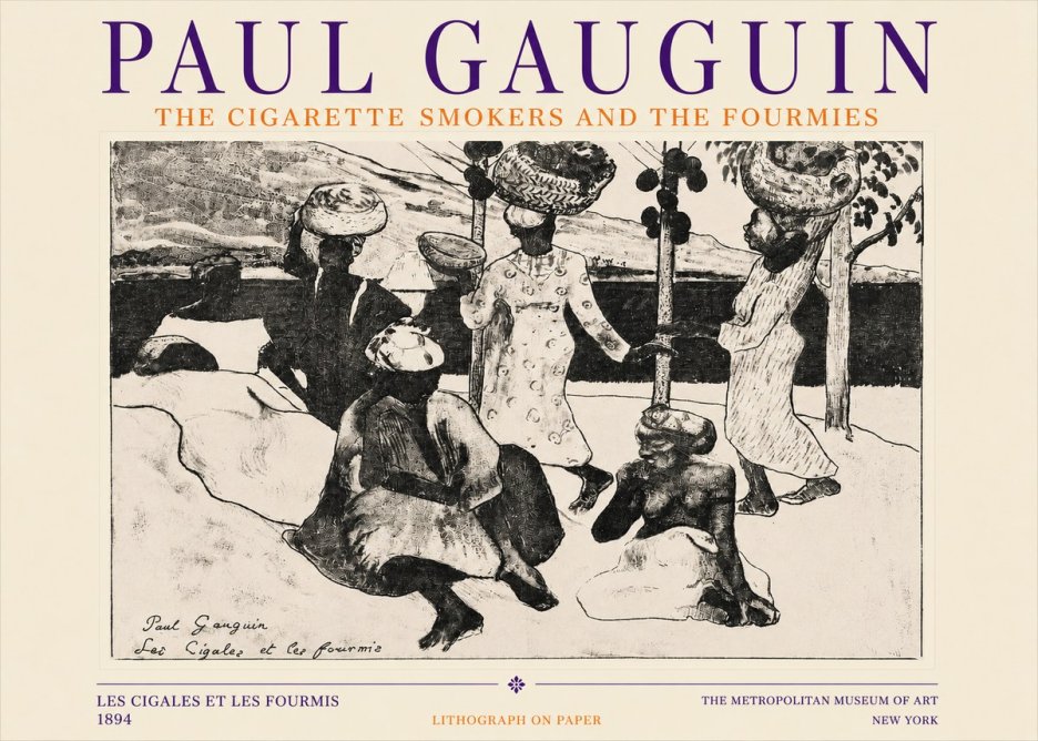 Paul Gauguin The Cigarette Smokers and the Fourmies No3 - Plakat