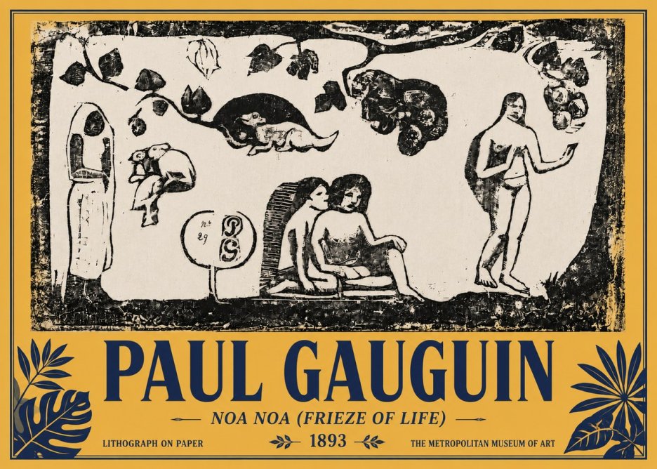 Paul Gauguin Noa Noa (Frieze of Life) No4 - Plakat