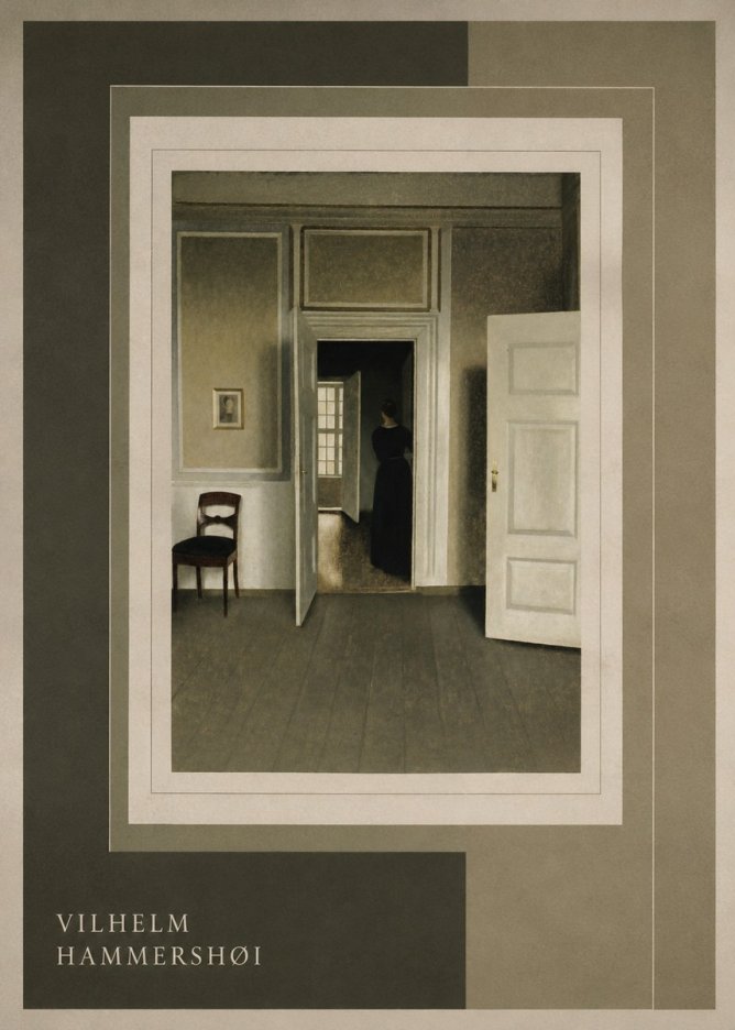 Vilhelm Hammershøi Interior with a Woman Seen from the Back No4 - Plakat