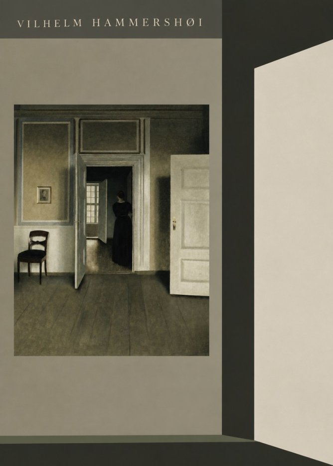 Vilhelm Hammershøi Interior with a Woman Seen from the Back No6 - Plakat