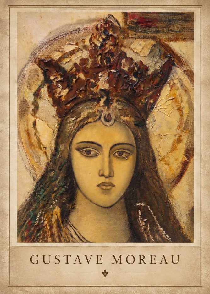 Gustave Moreau Head of a Woman with a Tiara No3 - Plakat