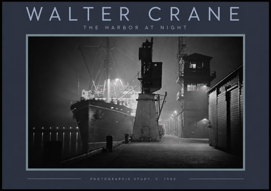 Walter Crane The Harbor at Night No3 - Plakat