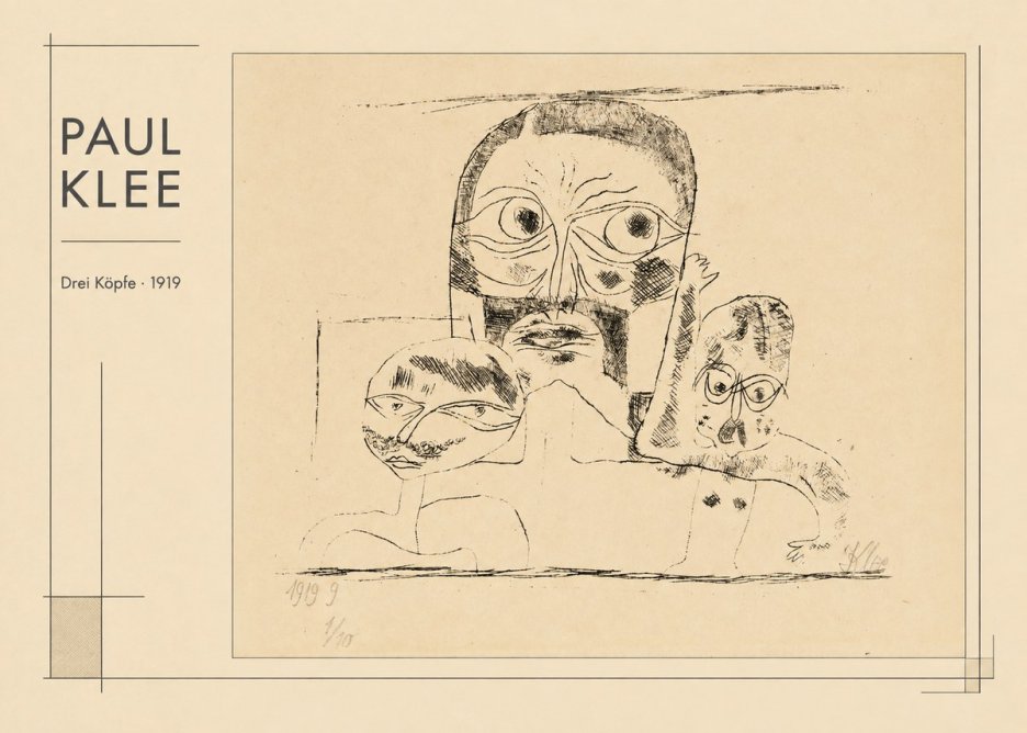 Paul Klee Drei Köpfe No1 - Plakat