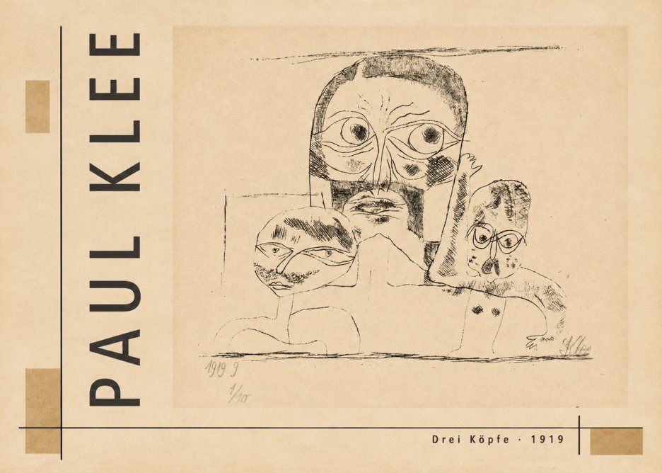 Paul Klee Drei Köpfe No4 - Plakat