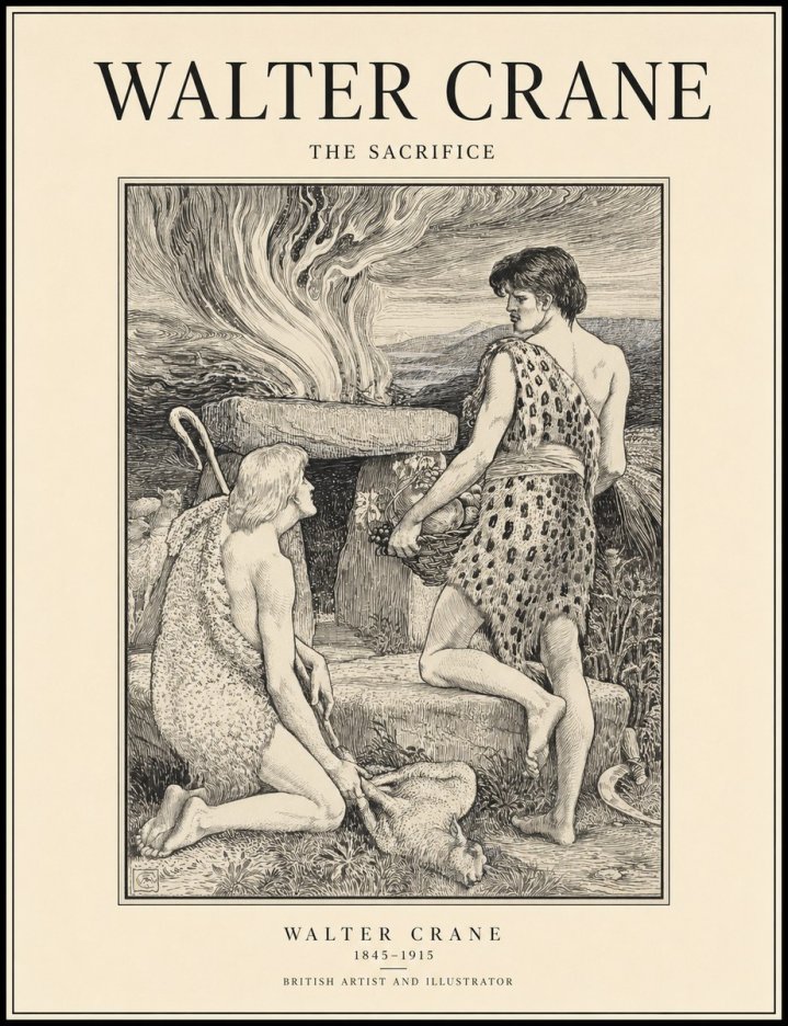 Walter Crane The Sacrifice No1 - Plakat