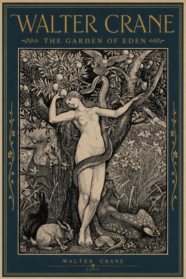 Walter Crane The Garden of Eden No4 - Plakat