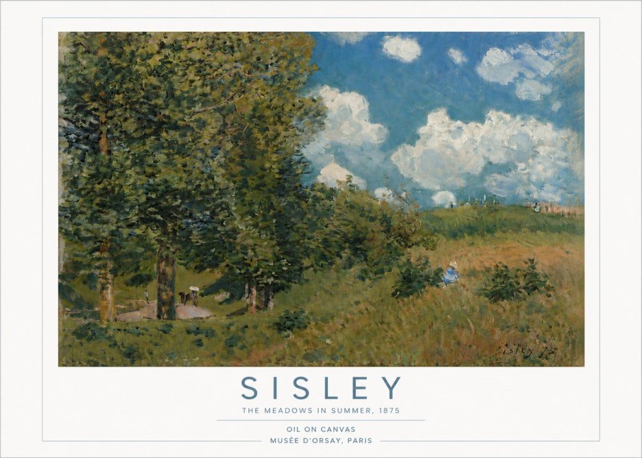 Sisley The Meadows in Summer, 1875 No4 - Plakat