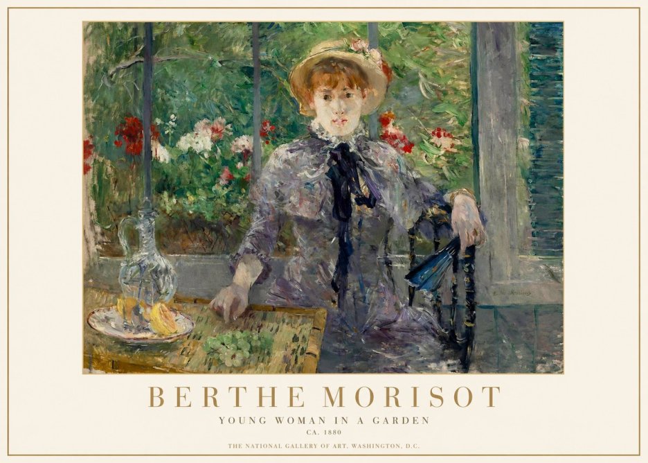 Berthe Morisot Young Woman Seated by a Window (Jeune Femme Assise À La Fenêtre) No2 - Plakat