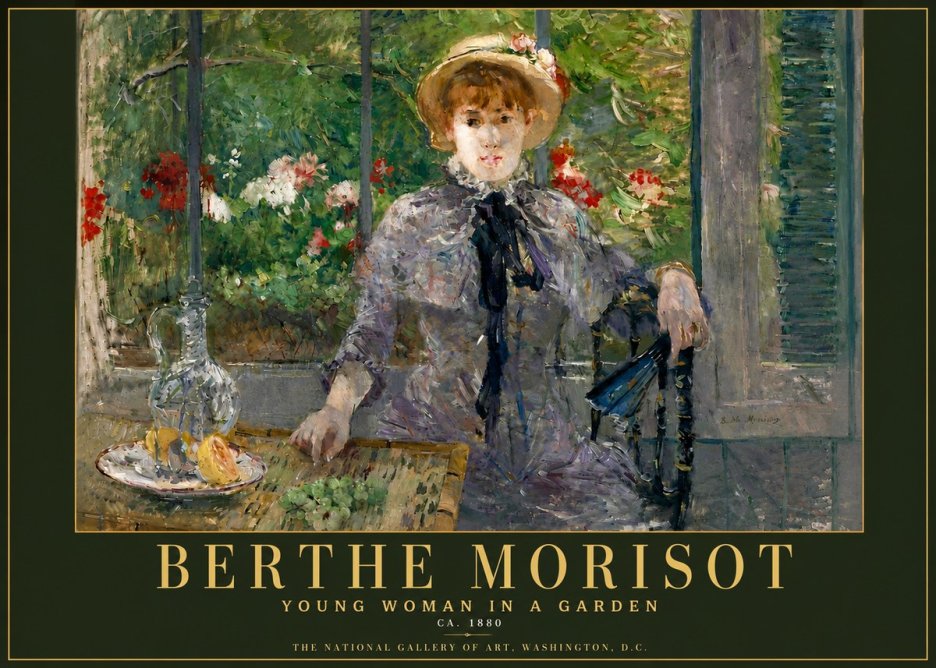 Berthe Morisot Young Woman Seated by a Window (Jeune Femme Assise À La Fenêtre) No6 - Plakat