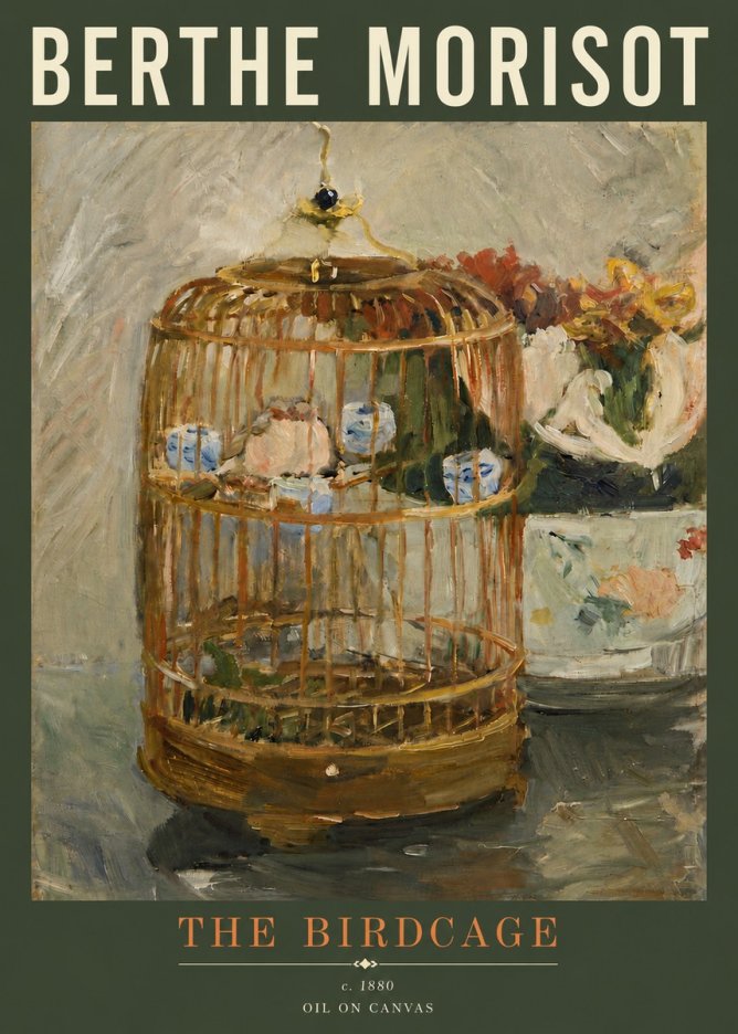 Berthe Morisot The Birdcage I No4 - Plakat