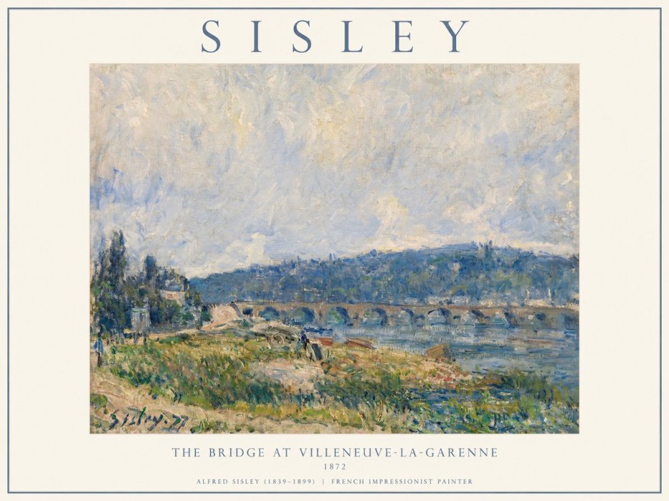 Sisley The Bridge at Villeneuve-la-garenne III No1 - Plakat