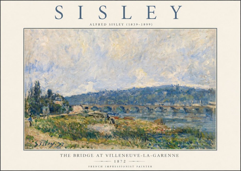 Sisley The Bridge at Villeneuve-la-garenne III No3 - Plakat