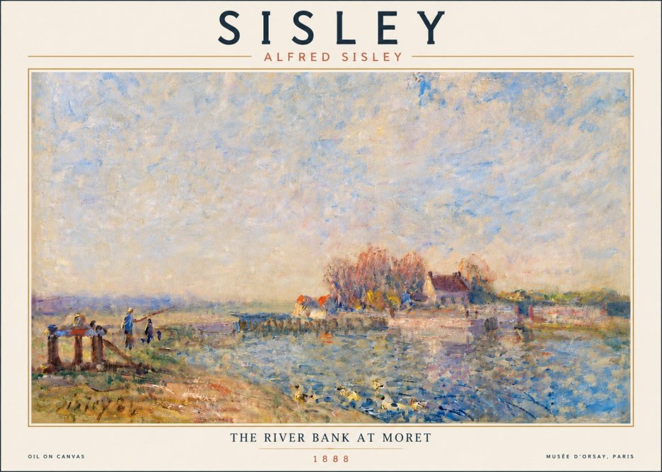 Sisley The River Bank at Moret No4 - Plakat