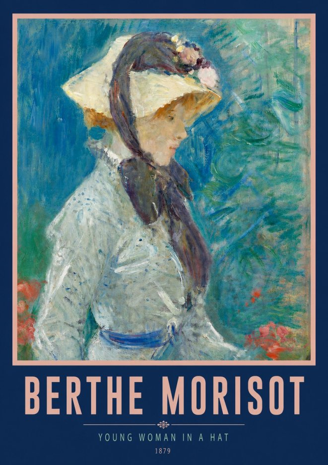 Berthe Morisot Young Woman in a Hat No4 - Plakat