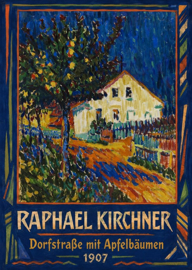 Raphael Kirchner Dorfstraße Mit Apfelbäumen No1 - Plakat
