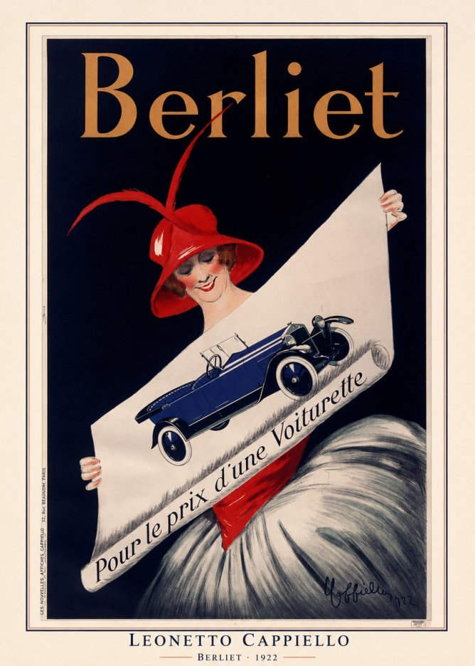 Leonetto Cappiello Berliet - Pour Le Prix D'une Voiturette No6 - Plakat