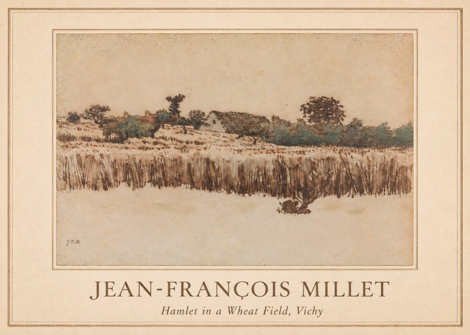 Jean-François Millet Hamlet in a Wheat Field, Vichy No1 - Plakat