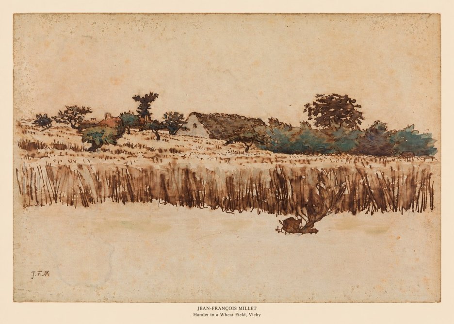 Jean-François Millet Hamlet in a Wheat Field, Vichy No5 - Plakat