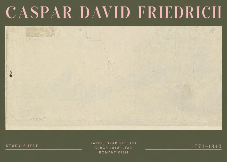 Caspar David Friedrich Study Sheet No4 - Plakat