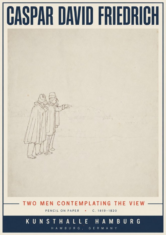 Caspar David Friedrich Two Men Contemplating the View No5 - Plakat
