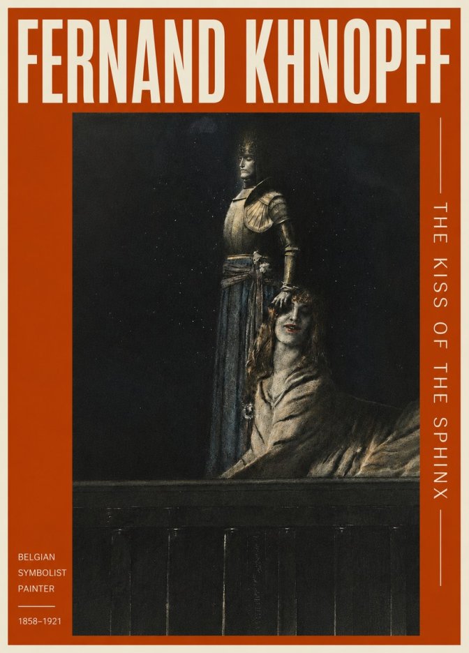 Fernand Khnopff The Kiss of the Sphinx No3 - Plakat