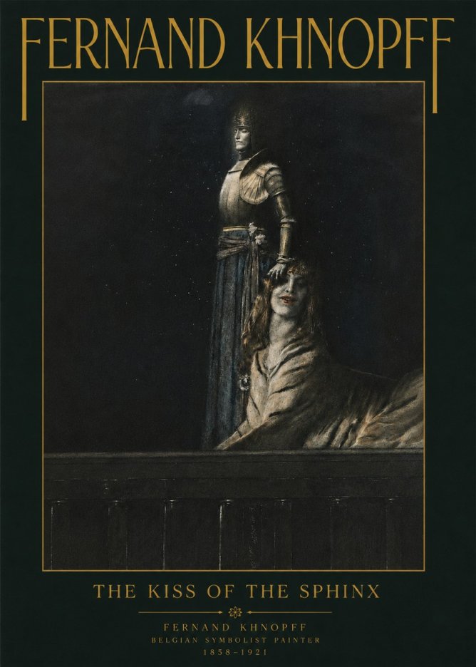Fernand Khnopff The Kiss of the Sphinx No4 - Plakat