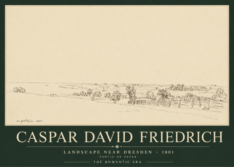 Caspar David Friedrich View of the Countryside Near Dresden No5 - Plakat