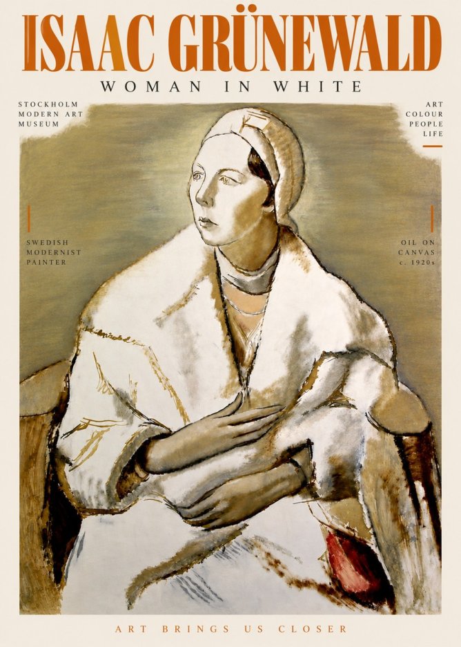 Isaac Grünewald The Woman in White No5 - Plakat