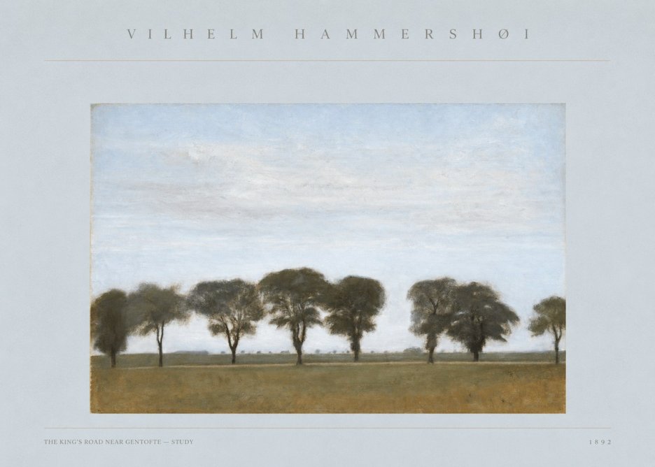 Vilhelm Hammershøi The King's Road Near Gentofte - Study No3 - Plakat