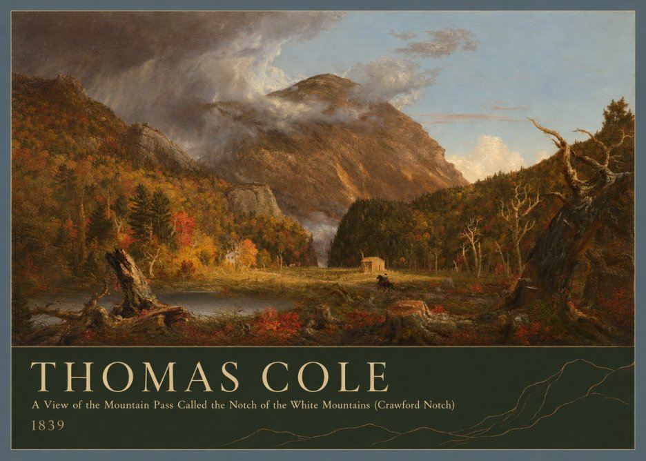 Thomas Cole A View of the Mountain Pass Called the Notch of the White Mountains (Crawford Notch) I No3 - Plakat
