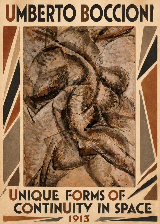 Umberto Boccioni Unique Forms of Continuity in Space No1 - Plakat
