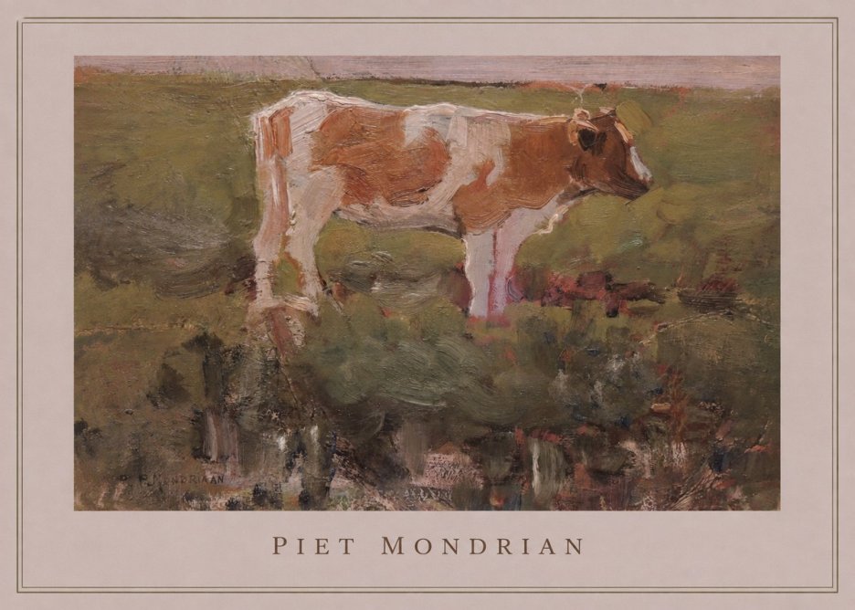 Piet Mondrian Cow No3 - Plakat
