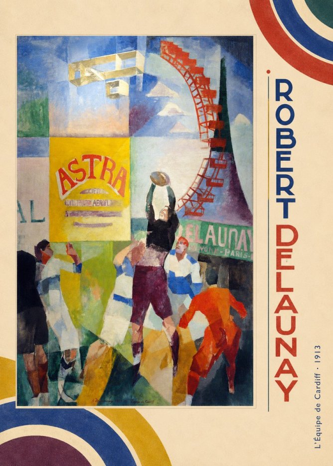 Robert Delaunay L'équipe De Cardiff - 1913 No2 - Plakat