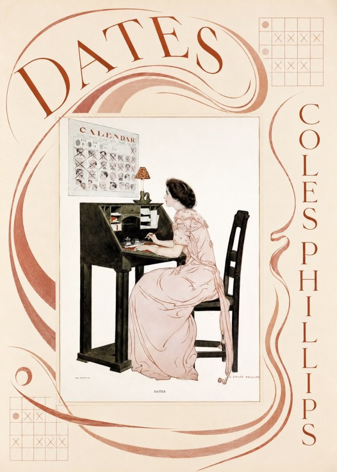 Coles Phillips Dates No6 - Plakat