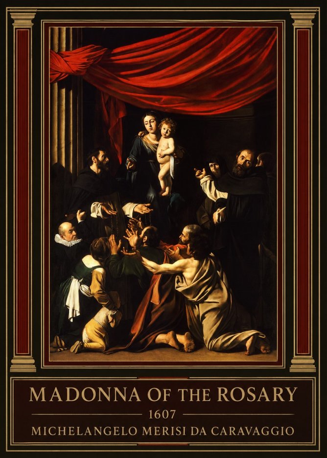 Michelangelo Merisi da Caravaggio Madonna of the Rosary No1 - Plakat