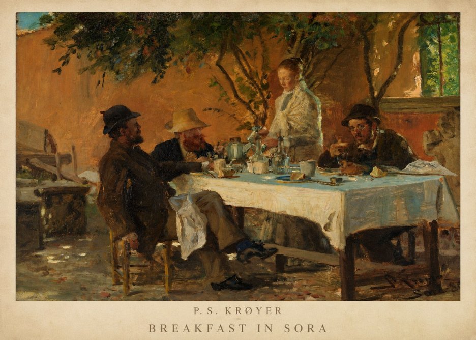P.S. Krøyer Breakfast in Sora No3 - Plakat