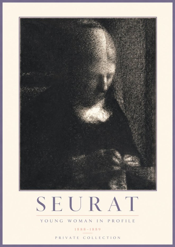 Seurat Young Woman in Profile No3 - Plakat