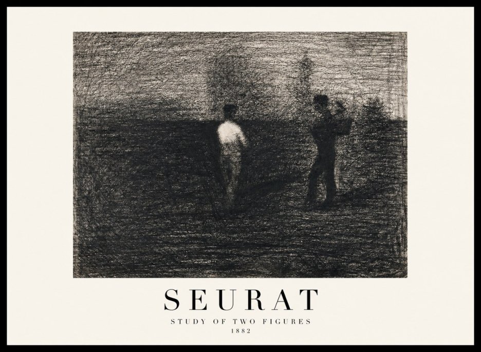 Seurat Study of Two Figures No1 - Plakat